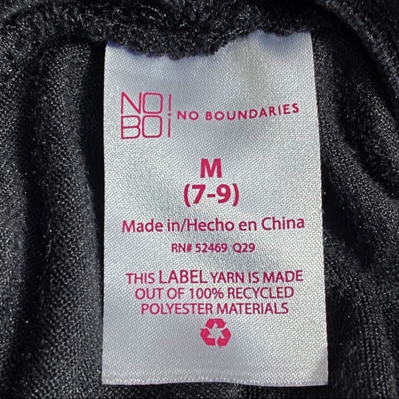 NO BOUNDARIES hooded velour rib trim “good vibes” sweatshirt top M jr. - Picture 6 of 7